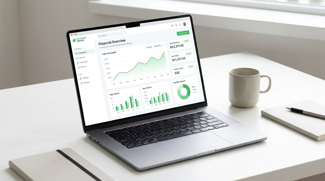 A clear, automated financial dashboard on screen